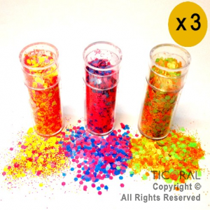 GLITTER EN ESCAMAS MIX MULTICOLOR FLUO 1023-11 X 15 GR x 3